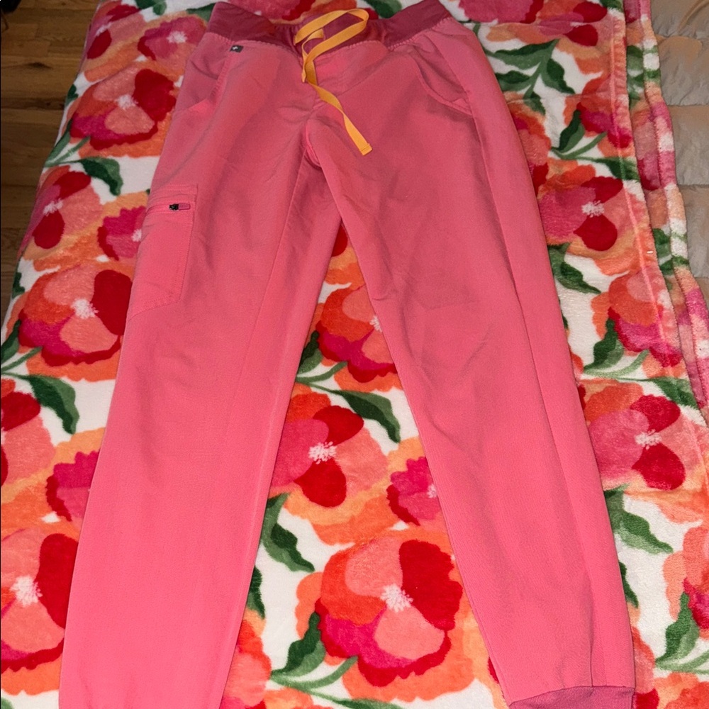 FIGS Zamora Hot Coral Scrub Pants